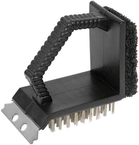 grill brush black steel/plastic 11.5 x 6 x 9.5 cm