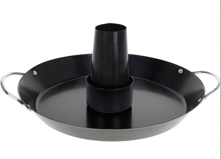 grill holder chicken black steel 30,5 x 14 cm