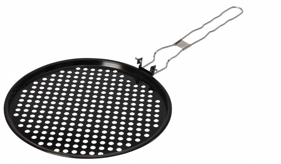 BBQ pizza panvica na grilovanie 33 cm čierna