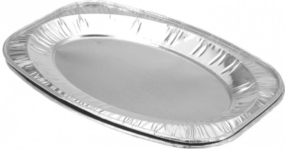 BBQ serveerschalenset aluminium 35 x 23,5 x 1 cm 2 stuks zilver BBQ serveerschalenset aluminium 35 x 23,5 x 1 cm 2 stuks zilver