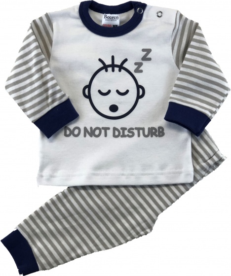 Beeren babypyjama do not disturb grijs/wit maat 98/104 Beeren babypyjama do not disturb grijs/wit maat 98/104