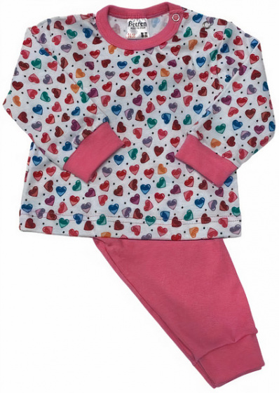 Beeren pyjama Hearts meisjes roze/wit maat 86/92 Beeren pyjama Hearts meisjes roze/wit maat 86/92