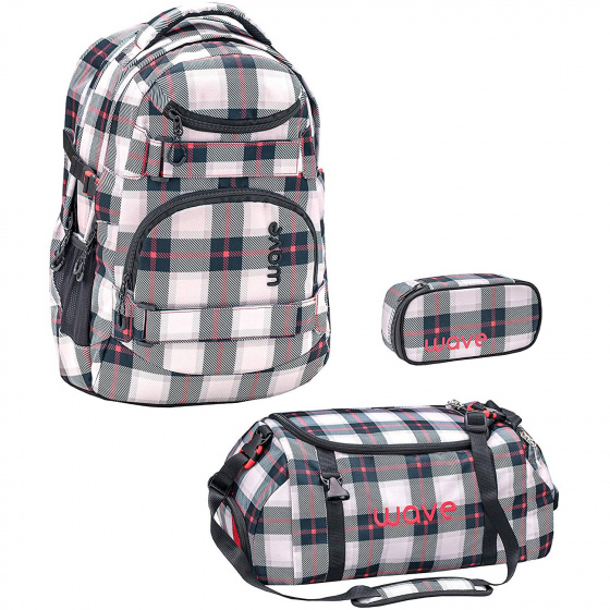 Belmil batoh Infinity 30 litrový polyester sivý/červený 3 ks