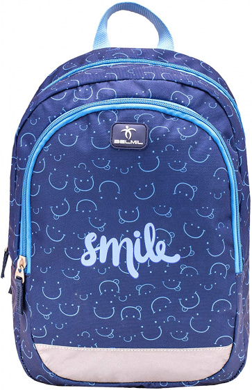 Belmil rugzak smile junior 12 liter 23 x 33 cm polyester blauw