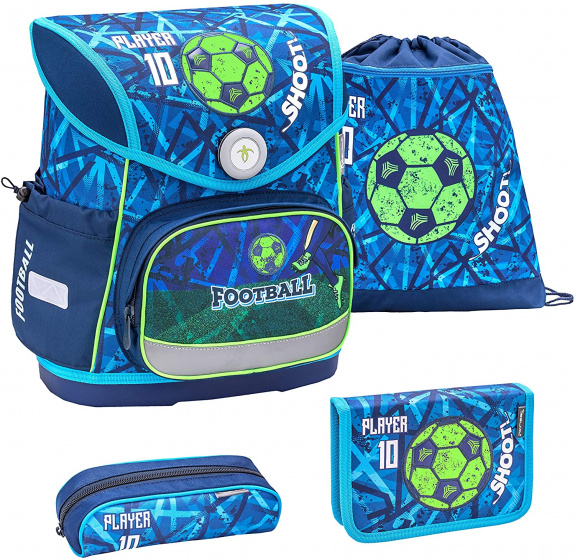 Belmil schoolspullenset voetballen 19 liter polyester blauw