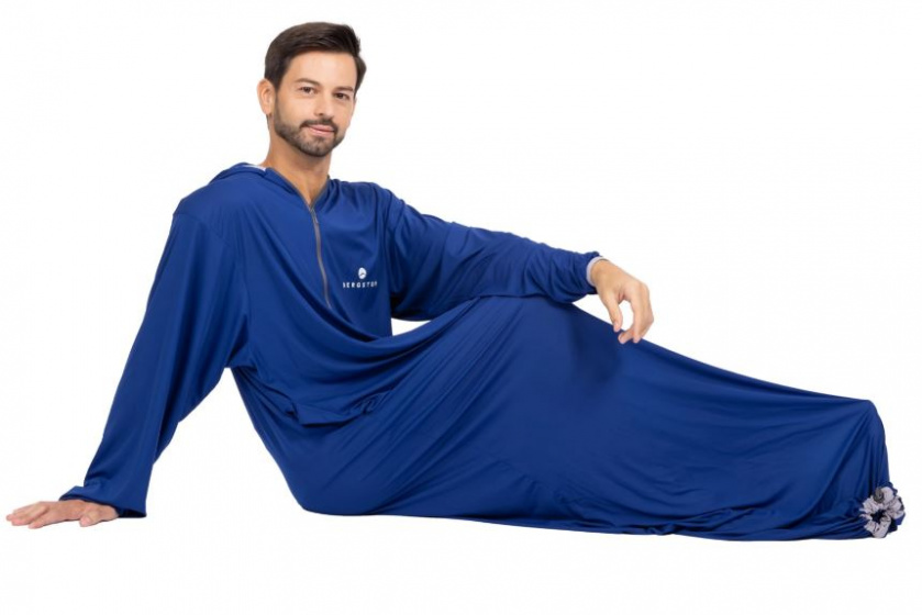 hut sleeping bag MicroStretch microfibre blue size S/M