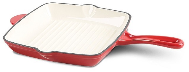 Berlinger Haus grilovacia panvica Seria 26 x 26 cm liatinová červená/biela