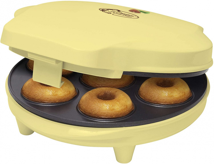 Bestron donutmaker Sweet Dreams 25,7 cm 700W staal geel Bestron donutmaker Sweet Dreams 25,7 cm 700W staal geel