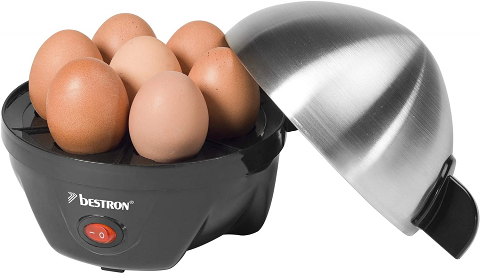 Bestron eierkoker Breakfast Club 7 eieren 350W RVS zwart Bestron eierkoker Breakfast Club 7 eieren 350W RVS zwart
