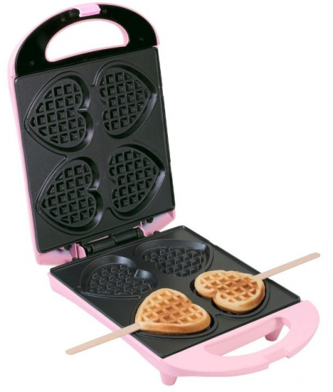 Bestron wafelijzer Sweet Dreams hartjeswafels 780W roze Bestron wafelijzer Sweet Dreams hartjeswafels 780W roze