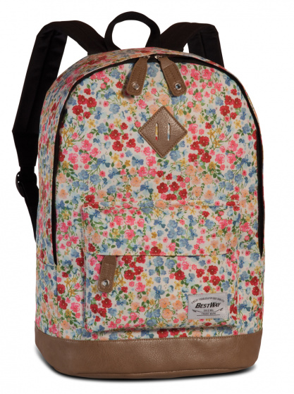 batoh Campus Trend 21l polyester bielo/hnedý