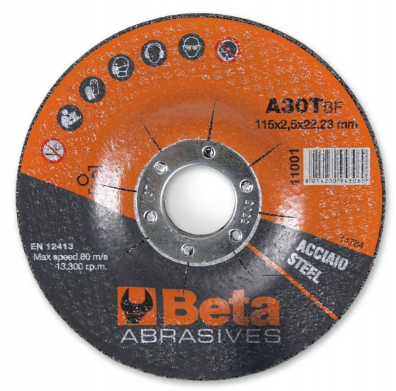 Beta doorslijpschijf A30t staal 115/2,5 mm zwart/oranje Beta doorslijpschijf A30t staal 115/2,5 mm zwart/oranje