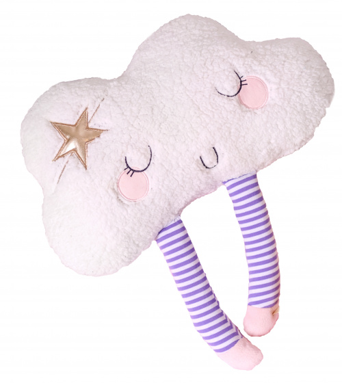 Bizzi Growin decoratiekussen junior 35 cm polyester wit/paars Bizzi Growin decoratiekussen junior 35 cm polyester wit/paars