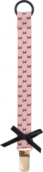 pacifier chain Bow girls 19 cm pink/black