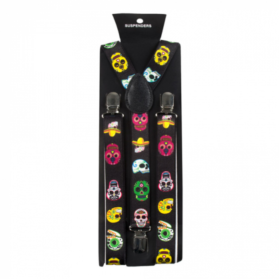 Boland traky Calaveras polyester čierne jednovelka