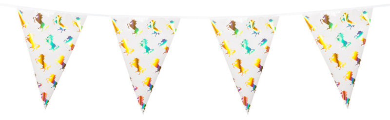 Boland fóliový vlajkový rad Unicorn 4 metre zlatá/biela