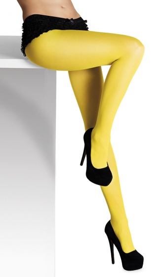 yellow opaque tights