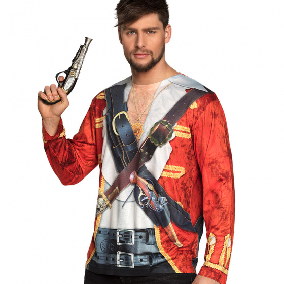 Boland košeľa Pirate Captain pánska polyesterová biela/červená veľkosť L