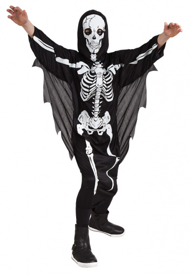 Boland kostým Strašidelná kostra chlapci polyester veľkosť 128-140
