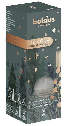 Bolsius difuzér vône True Glow Winter Woods 45 ml pohára
