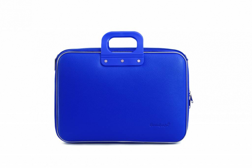 Bombata taška na notebook Business 38 x 29 cm umelá koža modrá