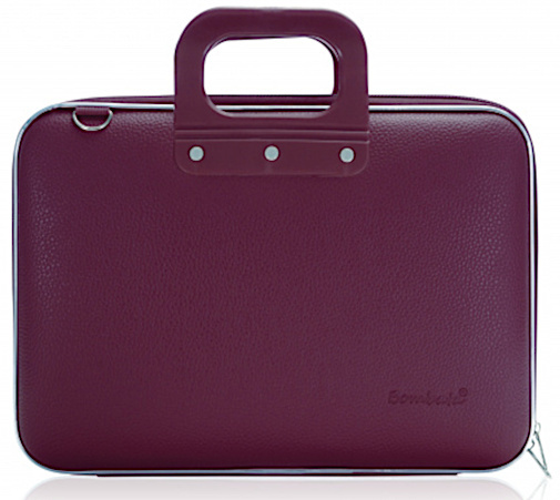 Bombata taška na notebook Classic 38 x 29 cm umelá koža bordó