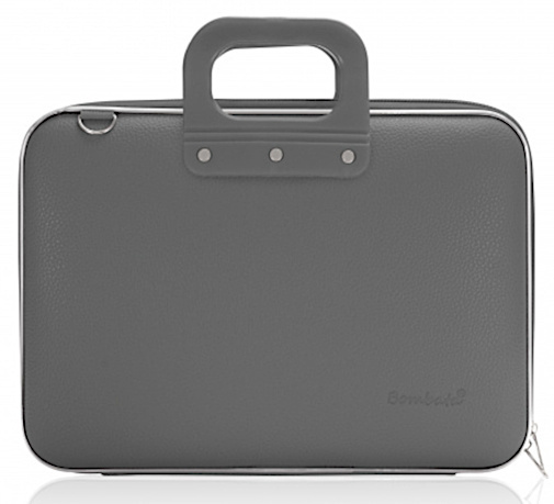 Bombata taška na notebook Classic 38 x 29 cm umelá koža tmavošedá