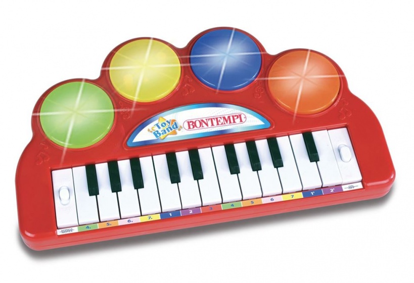 Bontempi keyboard magic light 22 toetsen rood 28 cm