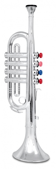 Bontempi trompet 4 toetsen zilver 37 cm