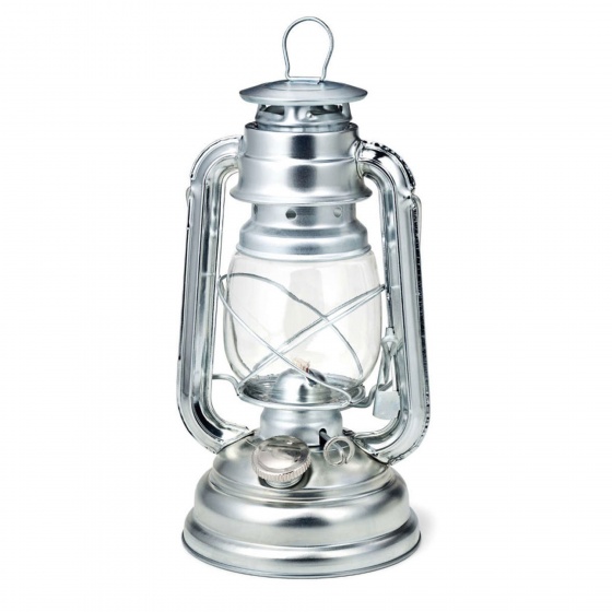 oil lamp 24.5 cm silver