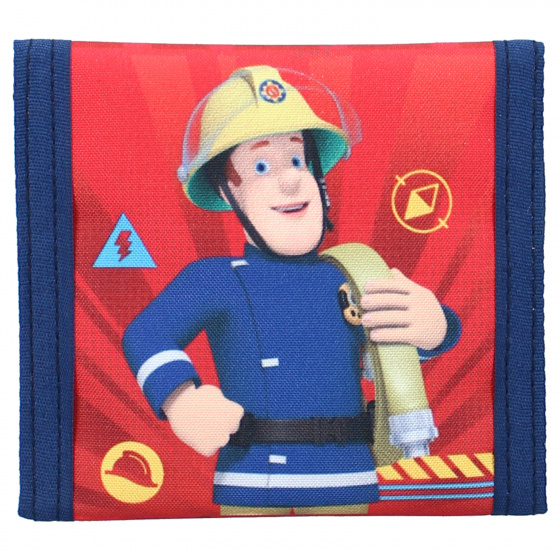 Brandweerman Sam portemonnee junior 10 cm polyester rood/blauw