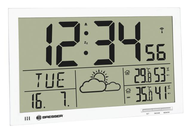 Bresser meteostanica MyTime Jumbo LCD 33 x 18,5 cm biela