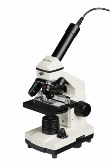 Bresser mikroskop Biolux NV-HD 20-1280x hliník biela/čierna