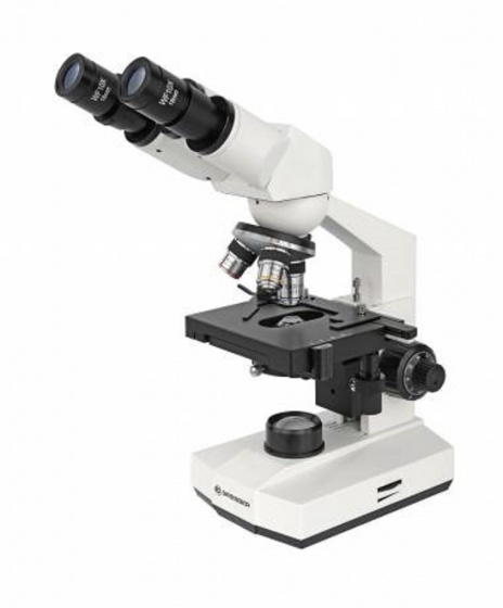 Bresser mikroskop Erudit Basic Bino 40-400x hliník biela/čierna
