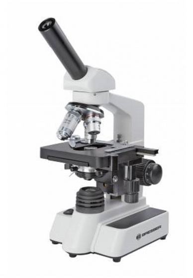 Bresser mikroskop Erudit DLX 40-600x hliník biela/čierna