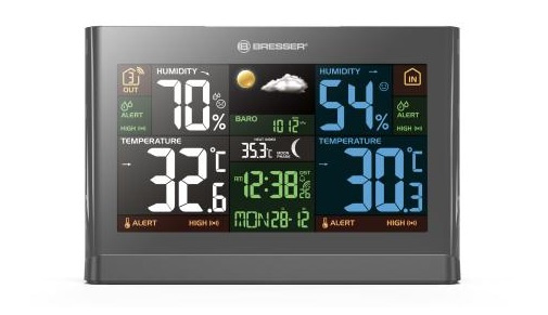 Bresser meteostanica led rádiom riadená 20 x 14 cm šedá