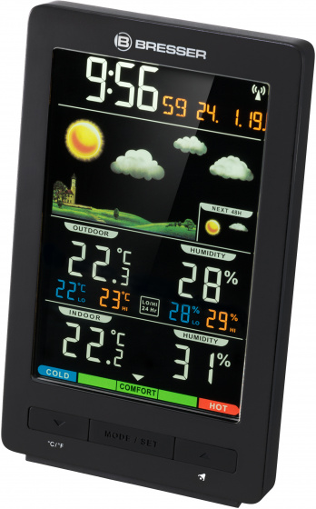 Bresser meteostanica ClimaTemp WS 15,3 x 9,4 cm čierna 3dielna