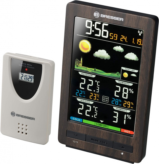 Bresser meteostanica ClimaTemp WS15,3 cm hnedá 3-diel