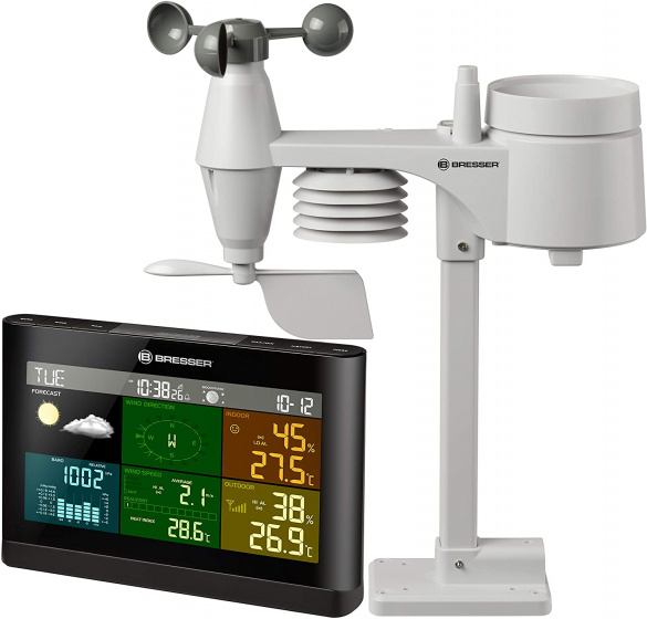 Bresser meteostanica Comfort 5-v-1 202 mm čierna 3dielna