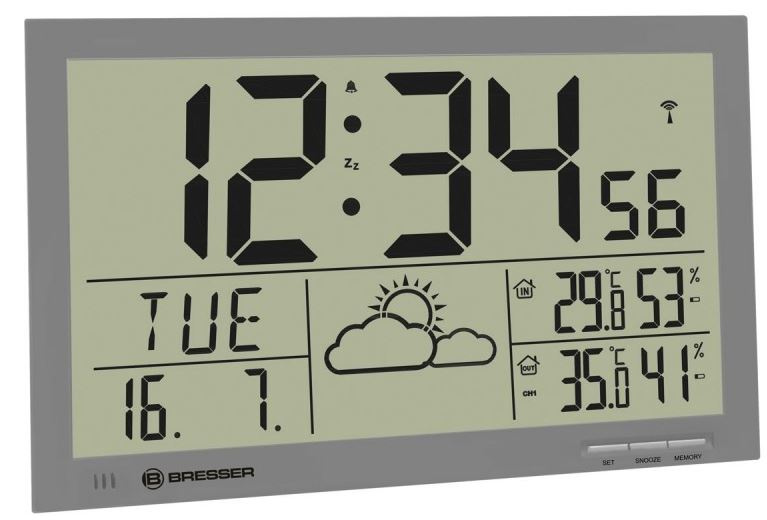Bresser meteostanica MyTime Jumbo 37 cm šedá 2-diel