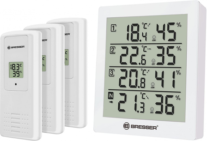 Bresser meteostanica Temeo Hygro Quadro12 cm biela 4dielna