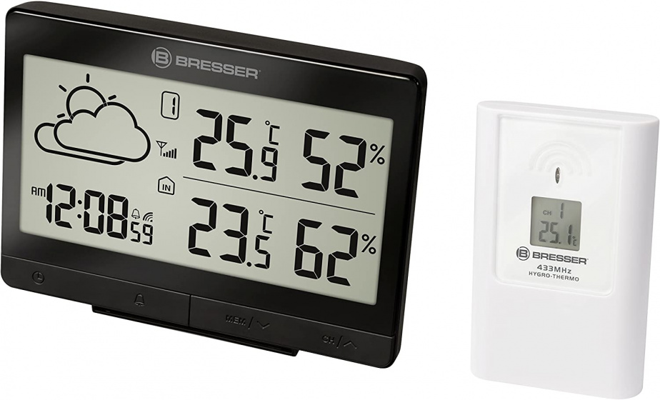 Bresser meteostanica TemeoTrend LGX14,1 cm čierna 2diel