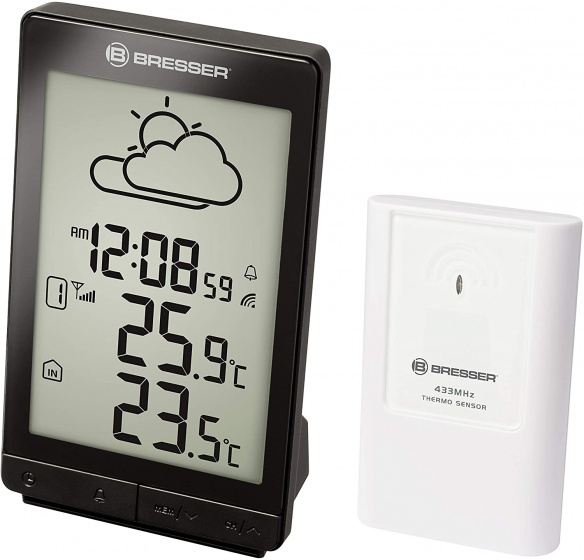 Bresser meteostanica TemeoTrend STX 14,4 cm čierna 2-diel