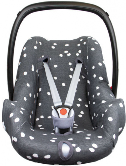 Briljant Baby autostoelhoes 0+ Spots junior katoen antraciet/wit Briljant Baby autostoelhoes 0+ Spots junior katoen antraciet/wit
