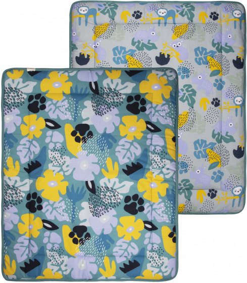 playpen mat Jungle Dusk 80 x 100 cm cotton green