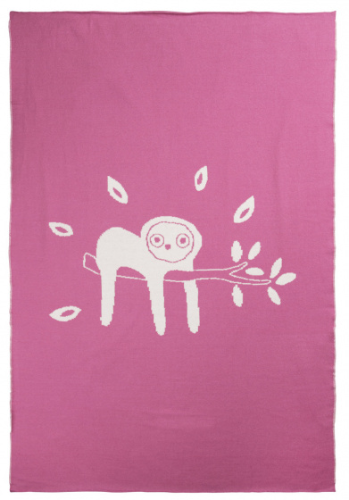 blanket Jungle Dusk 75 x 100 cm cotton pink/white