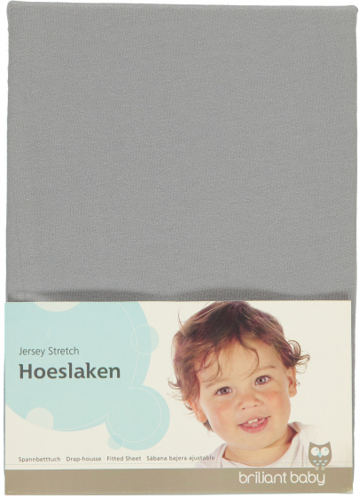 Briljant Baby vypasovaná plachta kolíska 80-90 x 40 cm bavlnená myš-šedá