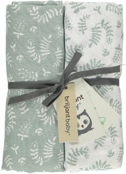 Briljant Baby inbakerdoeken Botanic 120 x 120 cm katoen groen Briljant Baby inbakerdoeken Botanic 120 x 120 cm katoen groen