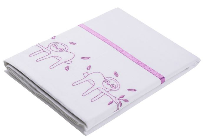 sheet Jungle Dusk 75 x 100 cm cotton white/pink