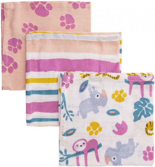 baby blanket Jungle Dusk girls 30 cm pink 3 pieces